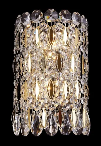 Бра LIRICA AP2 CHROME/GOLD-TRANSPARENT Crystal Lux прозрачный на 2 лампы, основание хром в стиле классический  фото 3